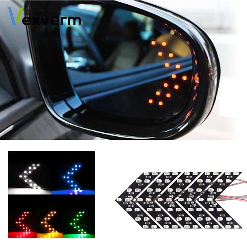 

Vexverm 14 SMD LED Arrow Panel For Car Rear View Mirror Indicator Turn Signal Light Car LED Rearview mirror Light Daytime light