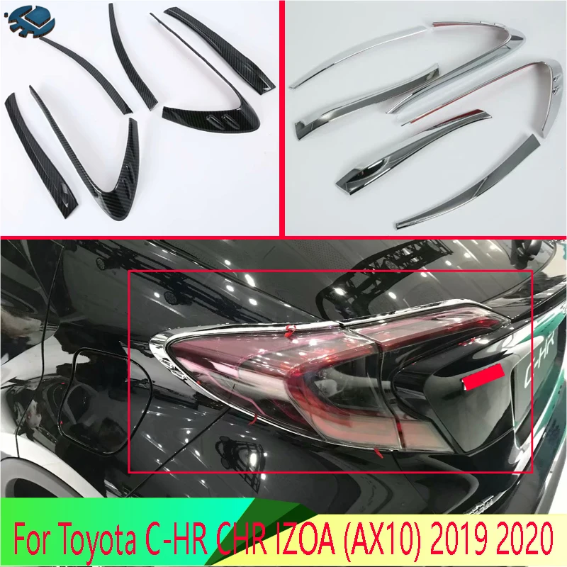 

For Toyota C-HR CHR IZOA (AX10) 2019 2020 Car Accessories ABS Chrome Rear Tail Light Lamp Strip Cover Trim Exterior Decoration
