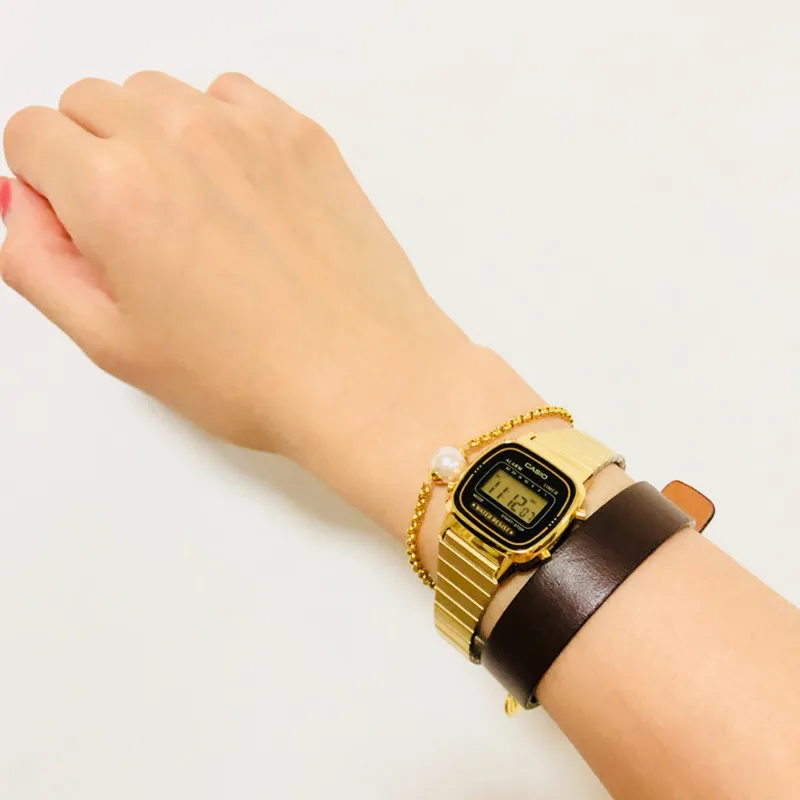 Reloj Casio de oro para mujer Relojes de primeras marcas de lujo Reloj de cuarzo impermeable para mujer Reloj digital LED para mujer Reloj deportivo