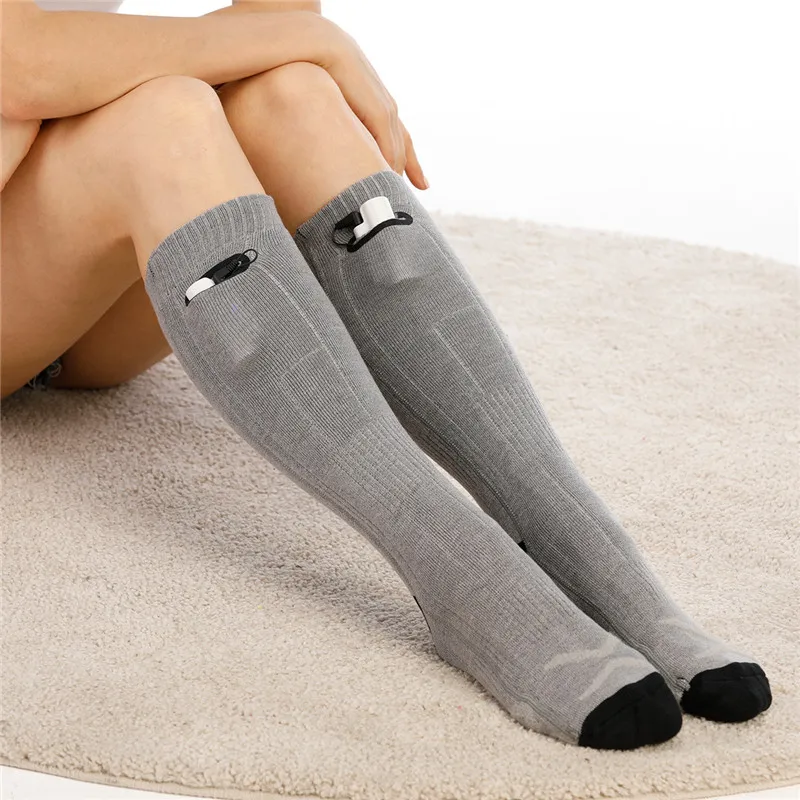 2200/4500mah Electric Heating Socks 3 Modes Elastic Cotton Wear Resistant Washable Rechargeable Socks Keep Feet Warm