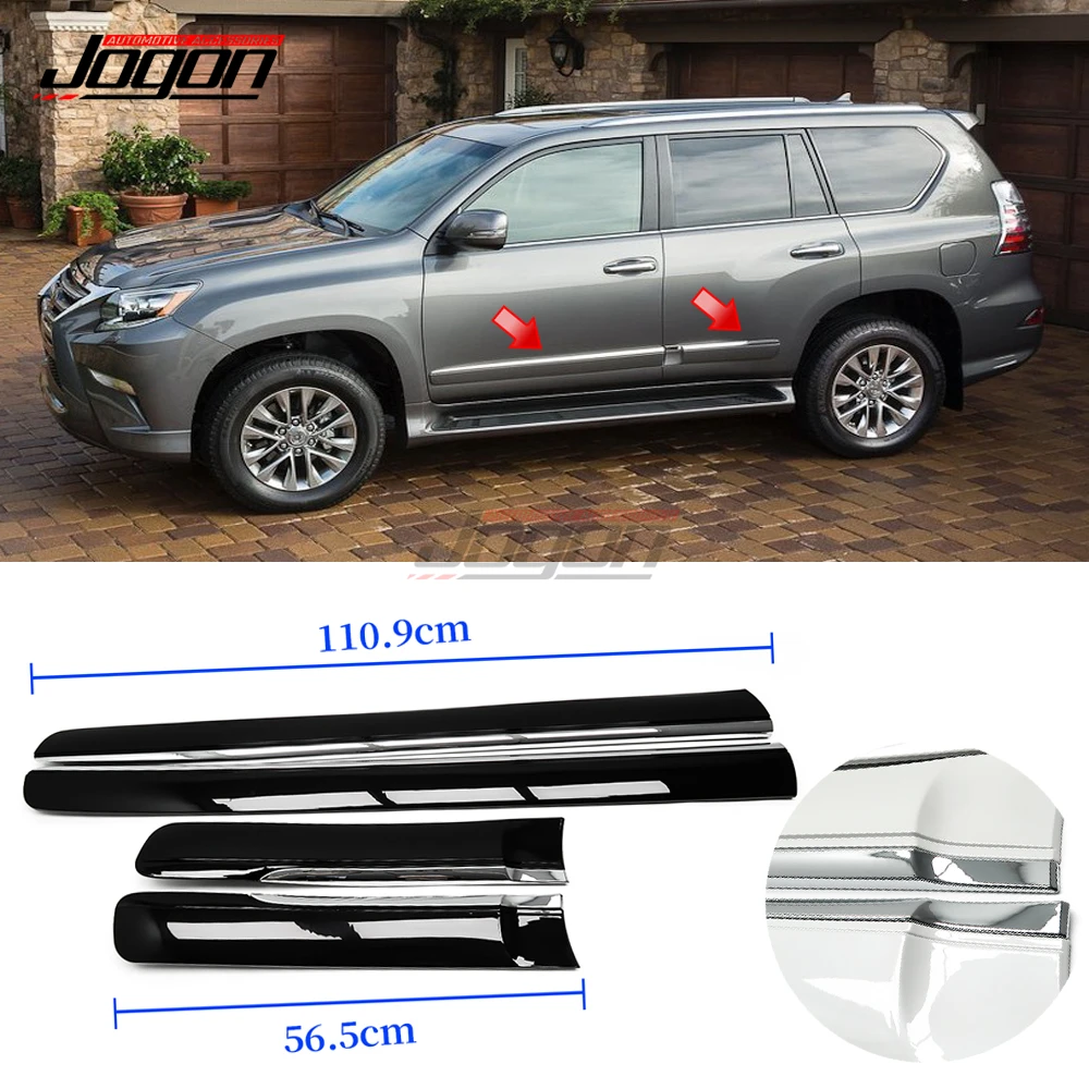 4pcs ABS Chrome Car Side Door Body Cover Trim For Lexus GX460 2010-2015 2016 2017 2018 2019 2020 Protector Molding Accessories