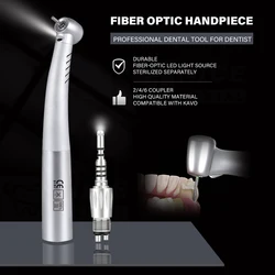 Dental Optical Fiber LED Turbine High Speed Handpiece 4 Water Spray Compatible 2 4 6 Holes Quick Coupling