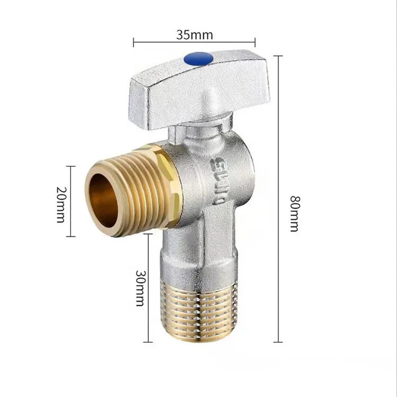 1PC Bathroom Angle Filling Valve Faucets Standard G1/2' Threaded Brass Angle Valve Cold Hot Mixer Water Tap Hardware Accessories