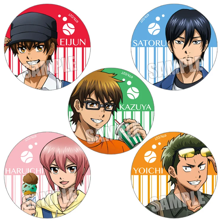 58mm Anime Badges Daiya No Ace Kanemaru Shinji Sawamura Eijun Icons On backpack