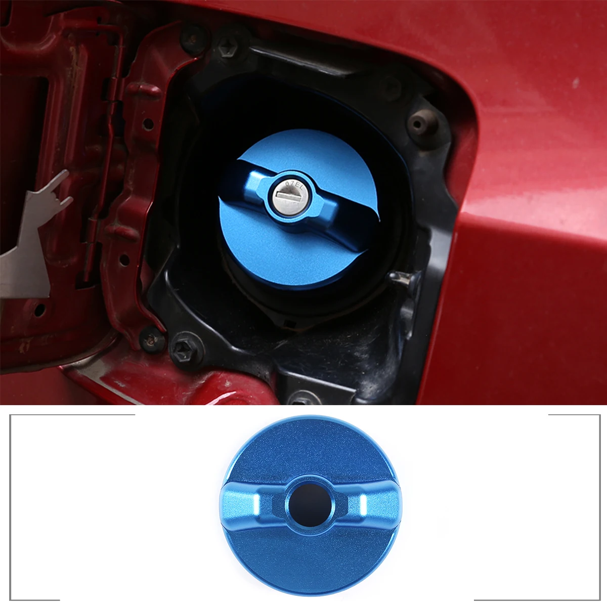 

Blue Aluminum Alloy Car Inner Fuel Cap Sricker , Petrol Oil Tank Cover ,Car Decorate Accessories For Toyota Tacoma 2010-2021