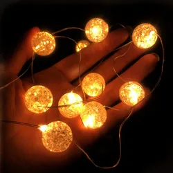 PheiLa Ball String Lights Fairy Garland Lamp Battery Operated for Indoor Living Room Bedroom Wedding Birthday Party Decoration