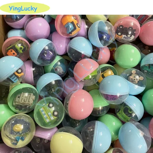 Imagen 2 del producto 100 pzas/lote 45mm de diámetro bolas de color plástico cápsulas juguetes con mini muñecas dentro de juguete mezcla aleatoria para máquina expendedora Arcade