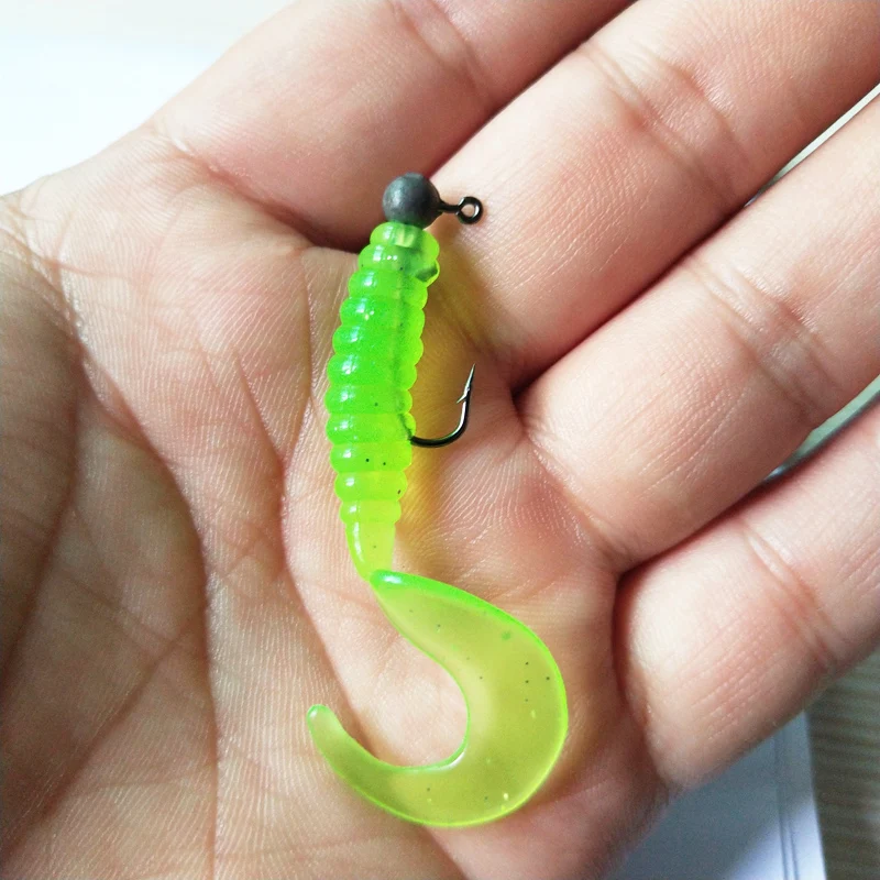 1pcs soft lure Worm Wobblers Fishing Lure 55mm 2.3g Aritificial Silicone salt Smell Bass Pike Fishing Jigging Bait Carp Fishing