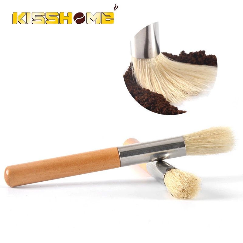 Coffee Machine Grinder Cleaning Brush Bristle Wooden Handle Coffee Milk Powder Brushes Household Bar Cleaning Brush Coffee