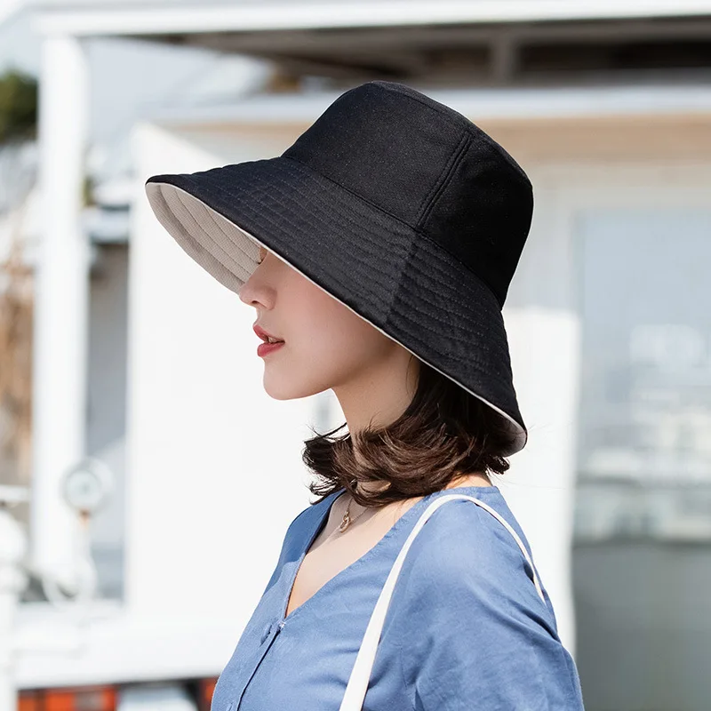 K174 Bucket Hat Doppelseitiger Panama-Hut Damen Bucket Hat Panama Sombrero Sommer Anti-UV Sonnenschutz Sonnenhut Sonnenschutzkappe – Detail 7