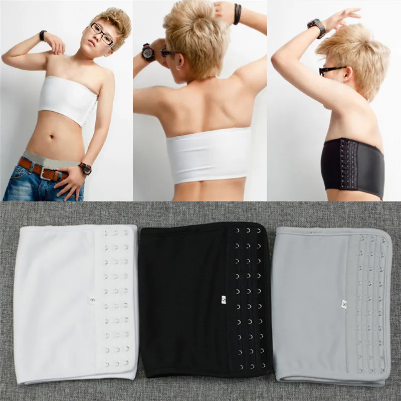 Summer Tops Chest Binder  Casual Strapless Chest Breast Binder Trans Tomboy Cosplay Black/White/Gray