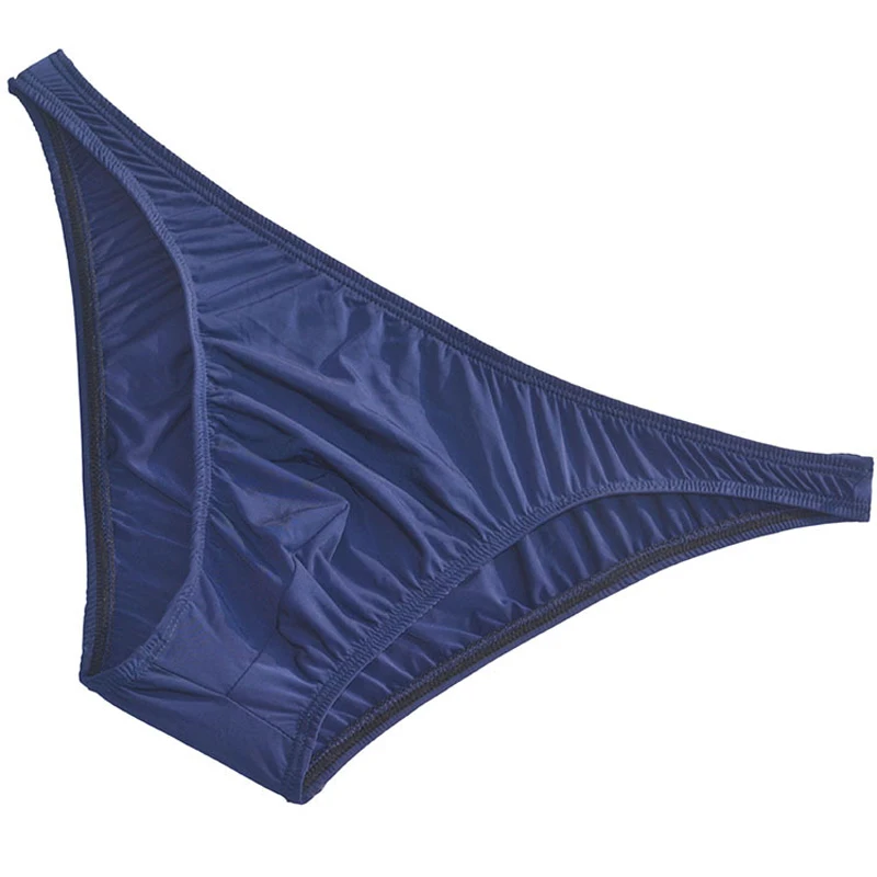 Sexy Ice Silk Men\'s Briefs Low-Waist Male Short Panties Translucent Underpants ZJH011