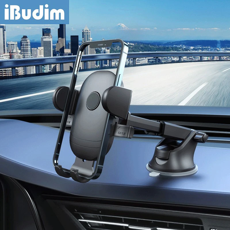 

iBudim Sucker Car Phone Holder Universial Car Dashboard Mobile Phone Support Car Windshield Cellphone Mount for iPhone 13 Xiaomi