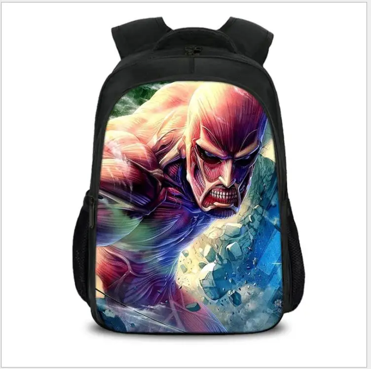 Mochila escolar de Anime Attack On Titan para niños y adolescentes, bolso de hombro de dibujos animados, mochilas escolares