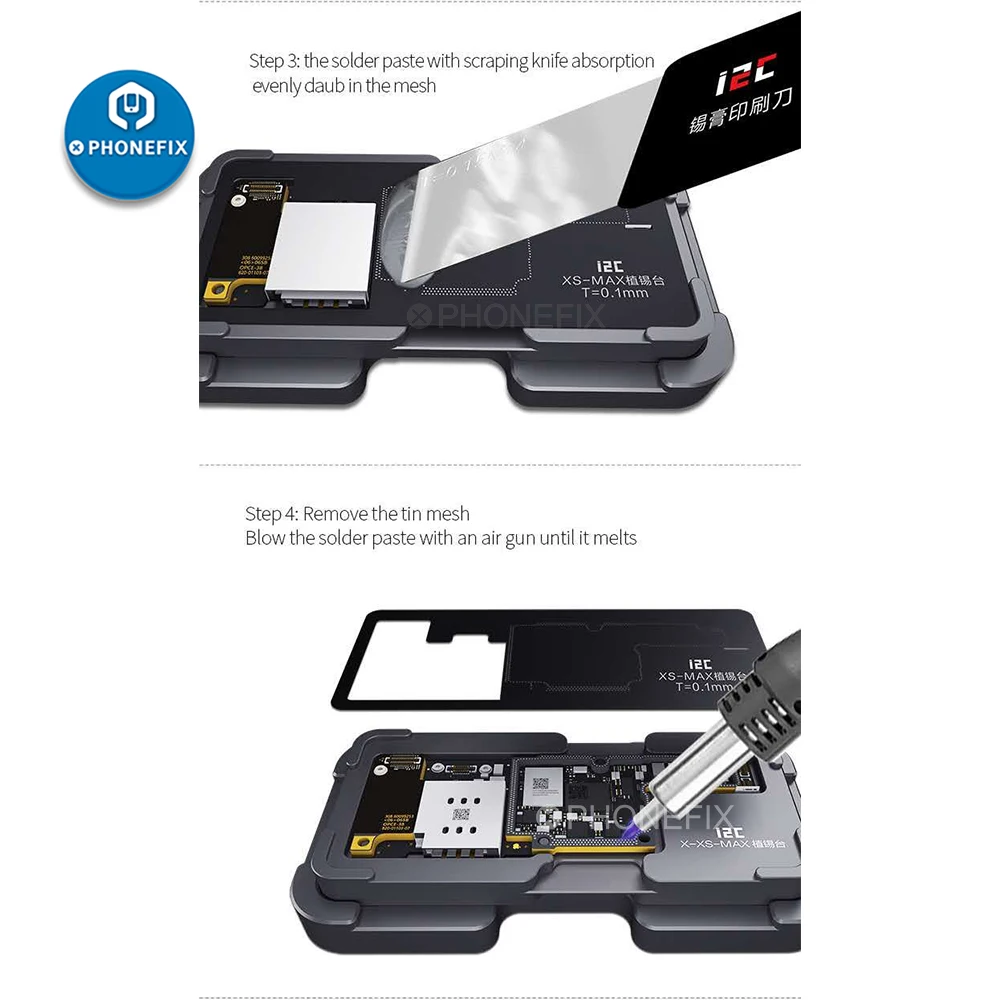 Qianli 6 In 1 Middle Frame BGA Reballing Planting Platform For iPhone X-11Pro Max Motherboard Positioning Tin Planting Holder