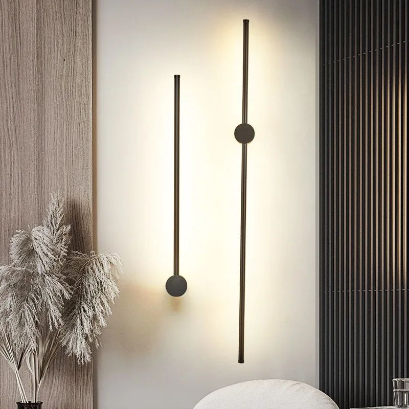 

Minimalist LED Wall Lamp Bedroom Stair Aisle Wall light Parlor Wall Sconce Atmosphere Loft Decoration Black Gold 110-240V