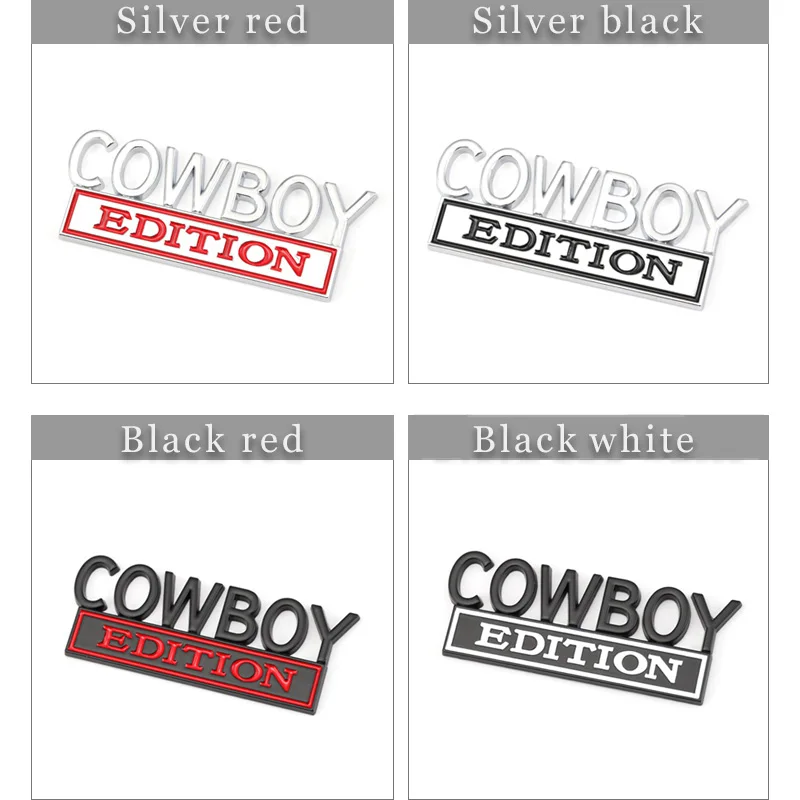 Car COWBOY Edition Badge Emblem Sticker Hood Grille for Pontiac Tundra Silverado GMC Compass Patriot Jeep Ford F150 F250 F350