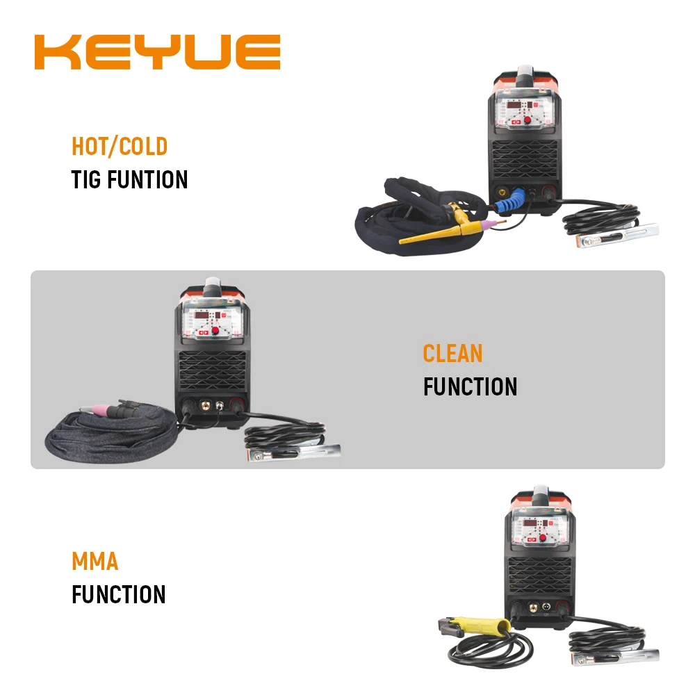 KEYUE TIG-200P Pulse Cold Tig Welding Machine TIG/COLD/PULSE/CLEAN/SMART/Au-Ag Cold  Multifunctional Welder