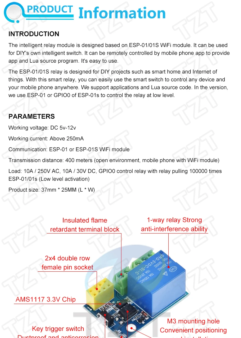 ESP8266 ESP-01S 5V WiFi Relais Modul Dinge Smart Home Fernbedienung Schalter für Arduino Telefon APP ESP01S Drahtlose WIFI modul – Detail 1