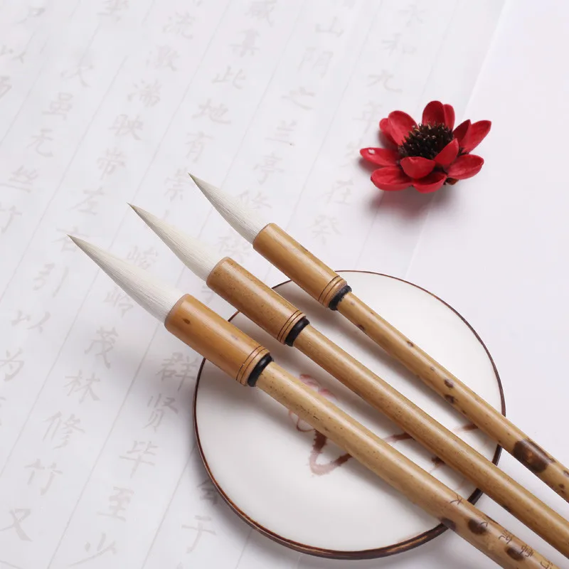 3Pcs Multiple Hair Chinese Calligraphy Brushes Pen Set Seal Script Script Artist Painting Writing Drawing Brush Craft Supplies