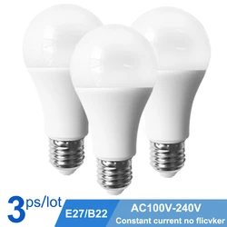 3pcs LED Lamp Bulb E27 Real Power Light B22 3W 6W 9W 12W 15W 110V 220V Spot Lamp 2835 LEDs Lampada Ampoule Home Interior Table