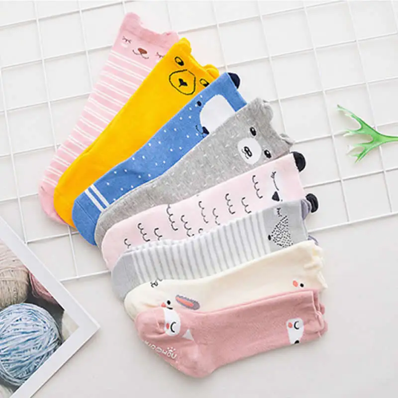 

Newborn Cotton Cartoon Socks Baby Animal Pattern Kids Girl Boy Anti-slip Knee High Sock Baby Socks Fox Cat Cute Infantry Toddler