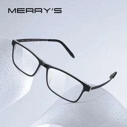 MERRYS DESIGN Pure Titanium Ultra-Light And Comfortable Unisex Eyeglasses Frame For Men Women TR90 Eyewear Optics Frame S2822