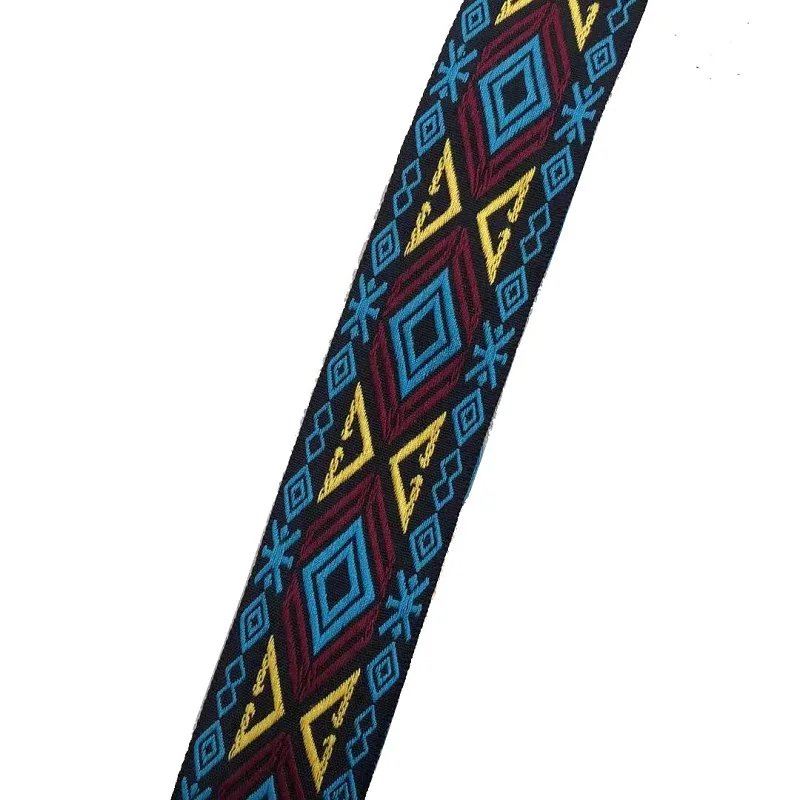 6 yards/lot wide 5CM Woven Jacquard Ribbon geometric totem  for straps clothing accessory ZH-4905