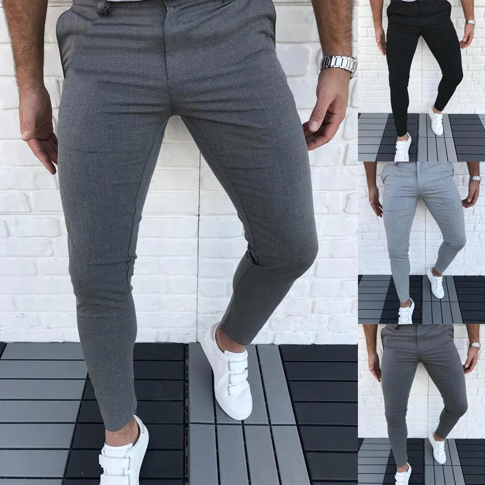 Men's Fashion Casual Pants Streetwear Trousers New Slim Fit Social Business Office Autumn Straight Soft Male Suit Pants Hot Sale