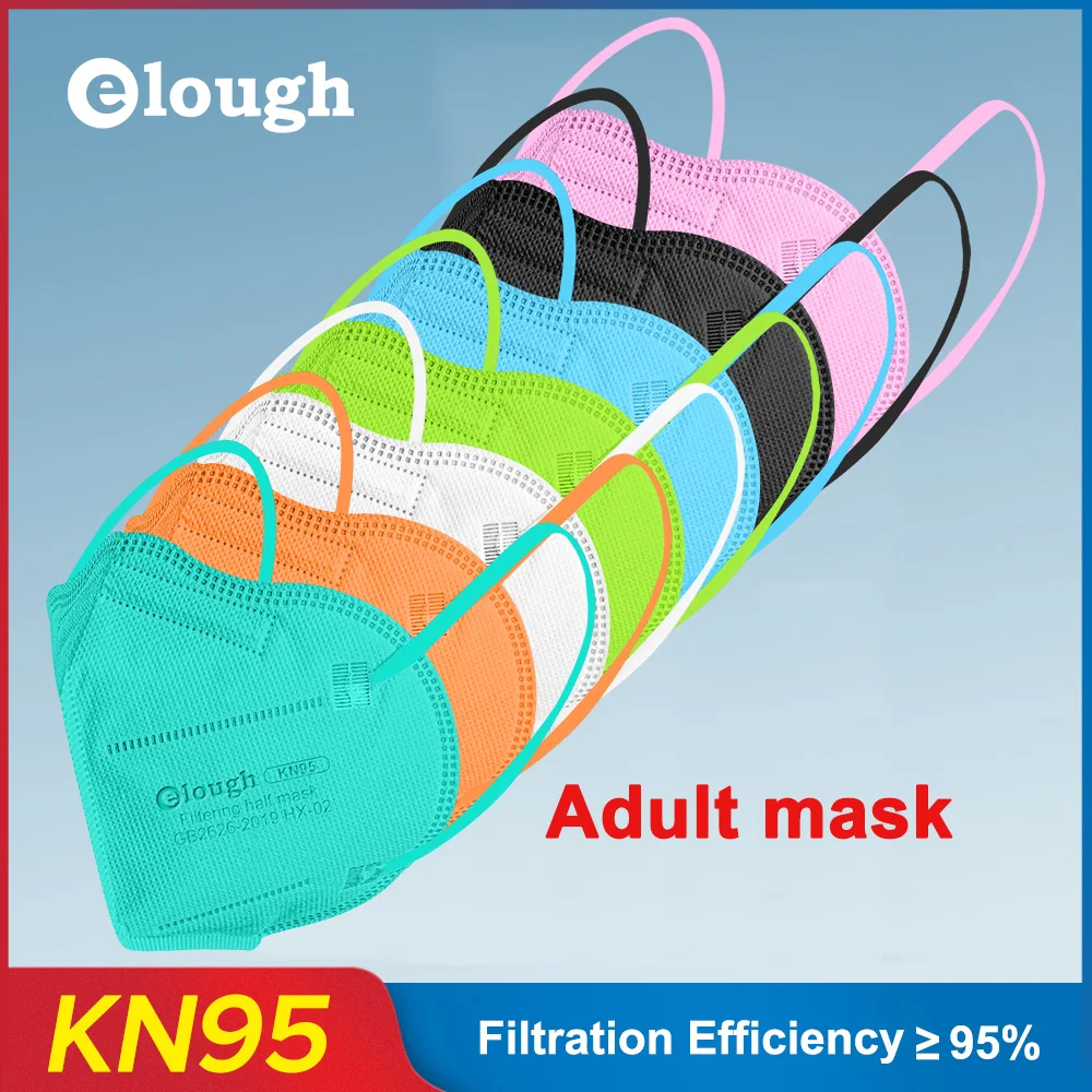 Elough CE ffp2mask black FFP 2 Mascarillas FPP2 Homologada KN95 Respirator FFP2 Mask Reusable Adults ProtectiveMasque 5layers