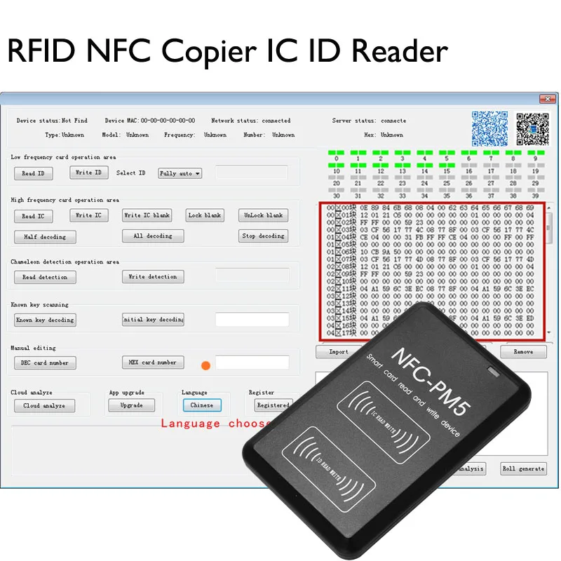 RFID NFC Copier IC ID Reader Writer Duplicator English Version Newest with Full Decode Function Smart Card Key