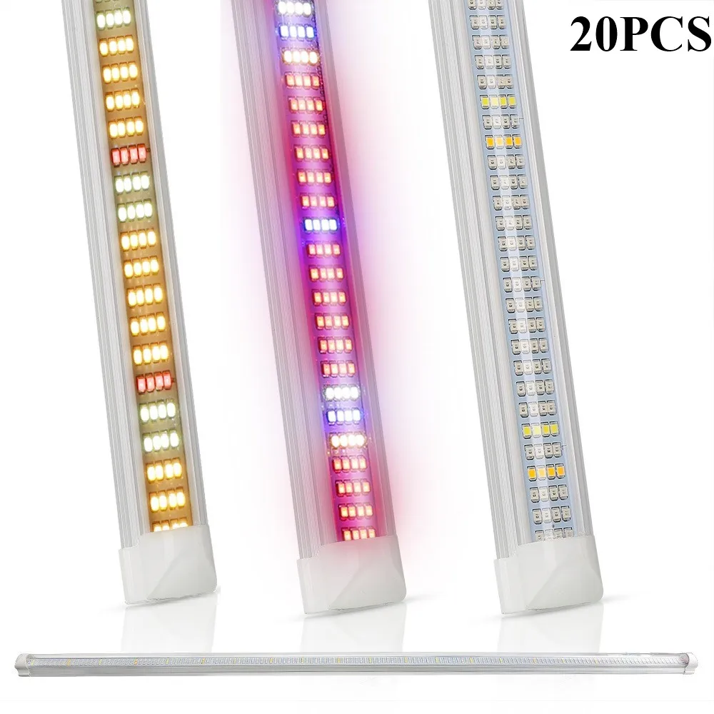 

20pcs/lot 120cm T8 Tube LED Grow Lights Bar Full Spectrum Plant Phyto Lamp for Cultivation Hydroponics Vegs Seedlings Greenhouse