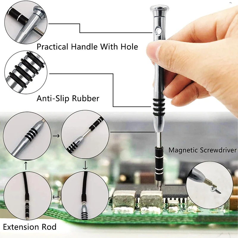 Набор отверток 110 в 1, профессиональный Магнитный многофункциональный набор инструментов для ремонта, совместимый с сотовыми телефонами, часами, ПК, ноутбуком