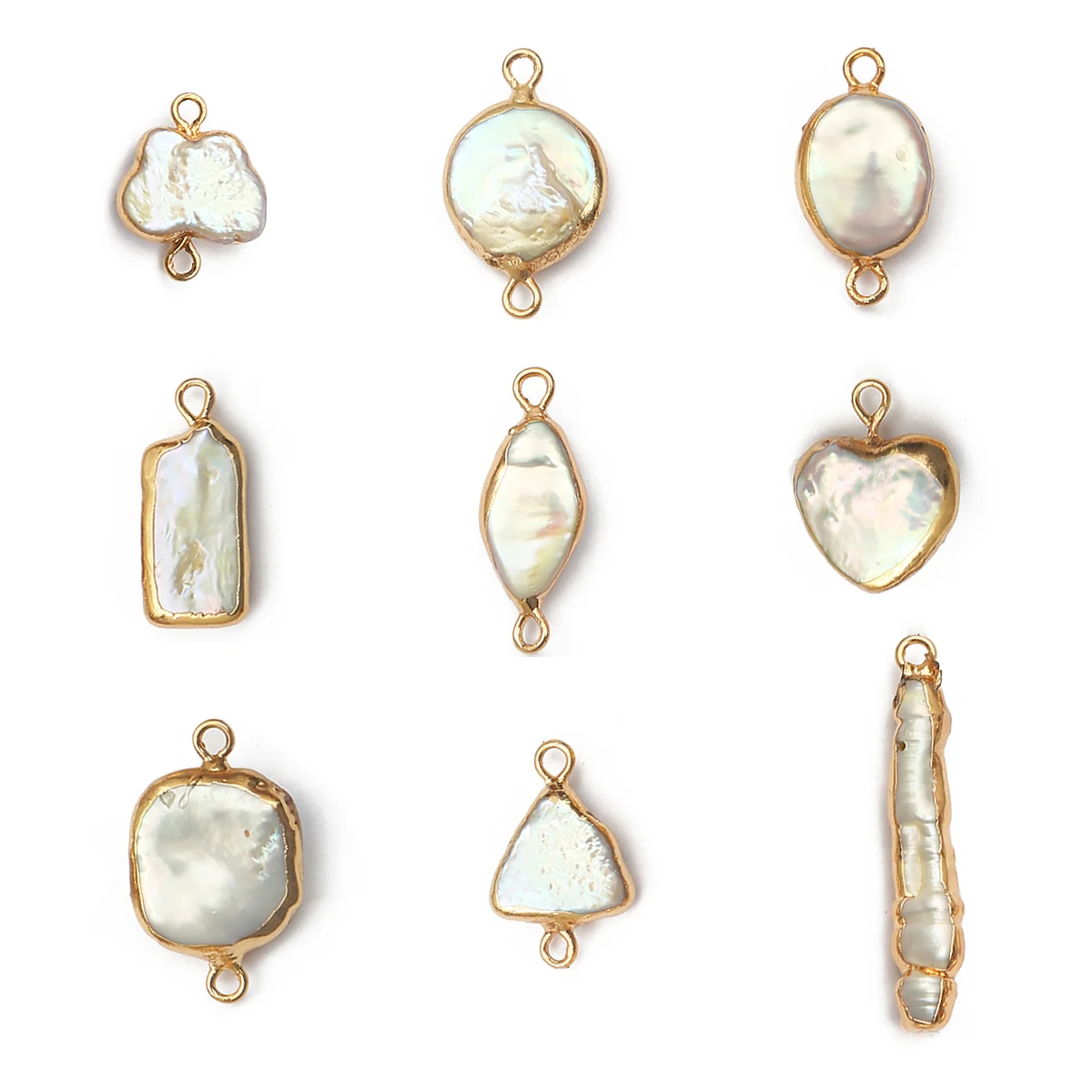 1pc Natural Freshwater Pearl Charms Connector Pendant for DIY Earrings Bracelet Necklace Jewelry Making Findings Accessories