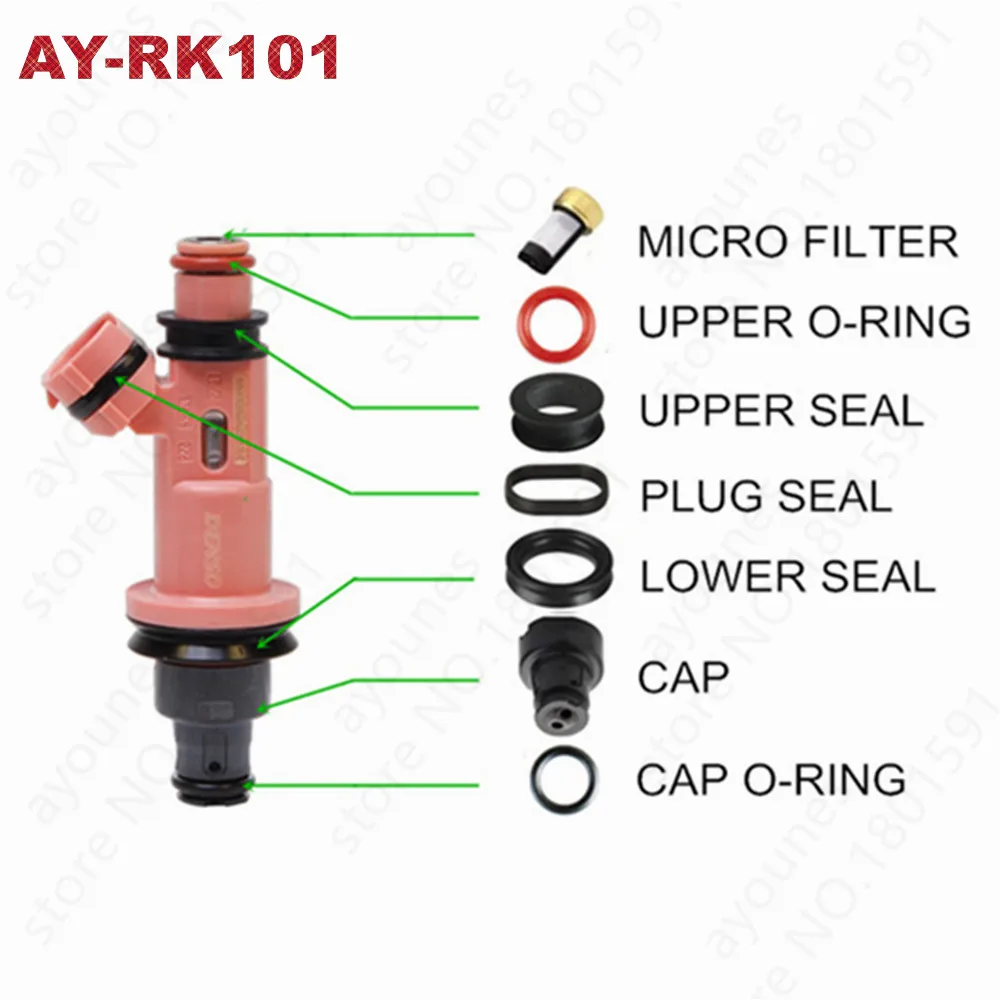 6 Sets For Lexus RX300 Fuel Injector Repair Service Kits For Part 23209-20020, 232090A010, FJ10303, FJ10542 For AY-RK101