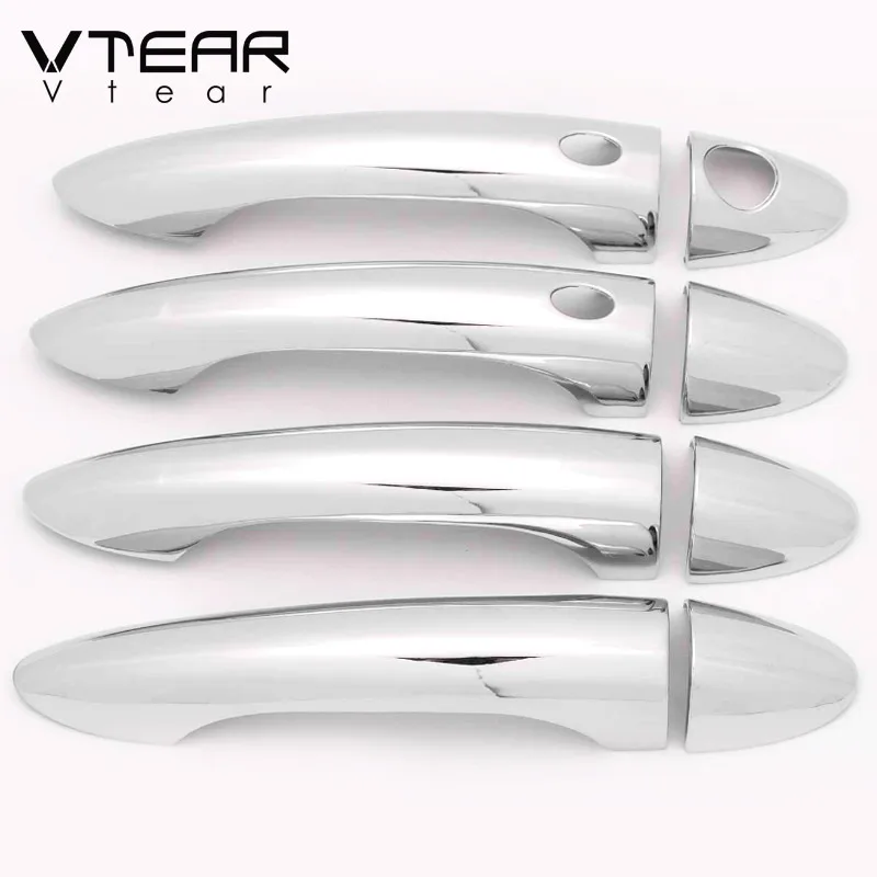 Vtear Car Door handle trim chrome styling pull paster cover decoration accessories exterior Frame parts For Chery Tiggo 4 2020