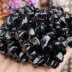 Natural Irregular Black Agates Onyx Stone Spacer Round Bead For Jewelry Making DIY Bracelets Accessories Wholesale 15''