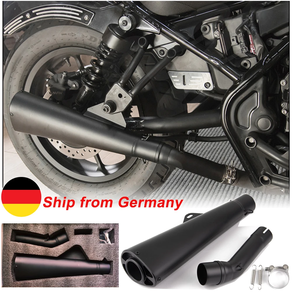 

Motorcycle Stainless Steel Exhaust Muffler Pipe Slip-on For Honda Rebel CMX 500 2017-2024 2021 2020 2019 CMX500 Acccessories Blk