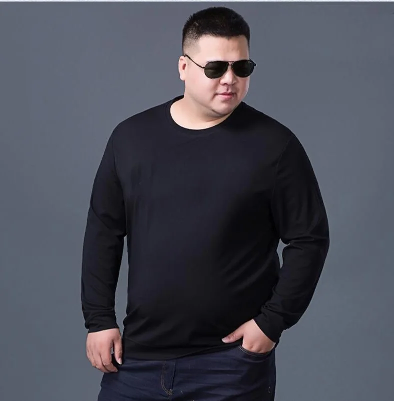 autumn winter Men women T-Shirts Long Sleeve Large Size 8XL 9XL 10XL 13XL big size tees Home underwear Cotton Loose Tops black