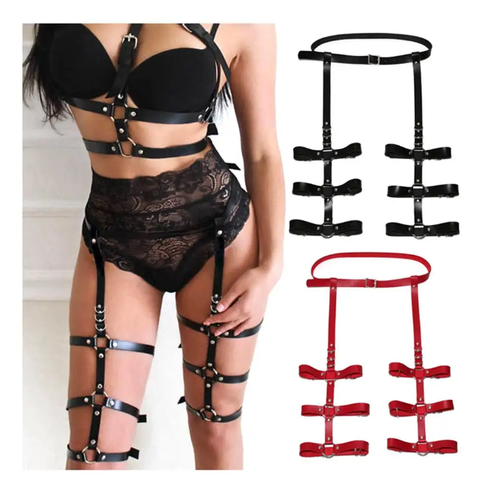 

Leather Garter Belt Leg Harness Belts Cage Sexy Lingerie Gothhic Suspender Accessories Waist Body Bondage Adjust Party Rave