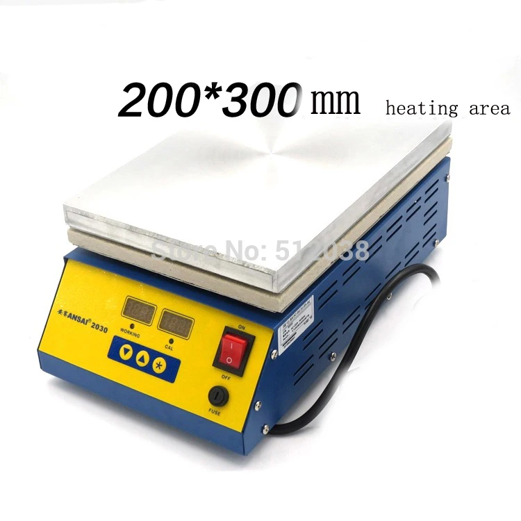 새로운 2030 온도 조절 전자 핫 플레이트 예열 예열 스테이션 20*30cm 220V 1000W