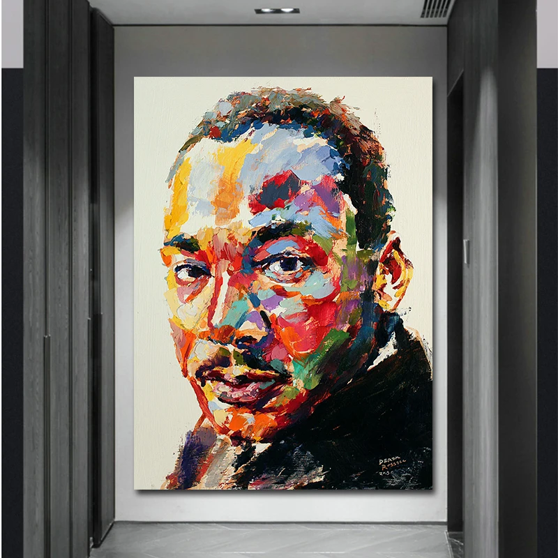 Abstract Graffiti Art Canvas Painting Martin Luther King Jr Posters and Prints Wall Art Picture for Living Room Home Decor