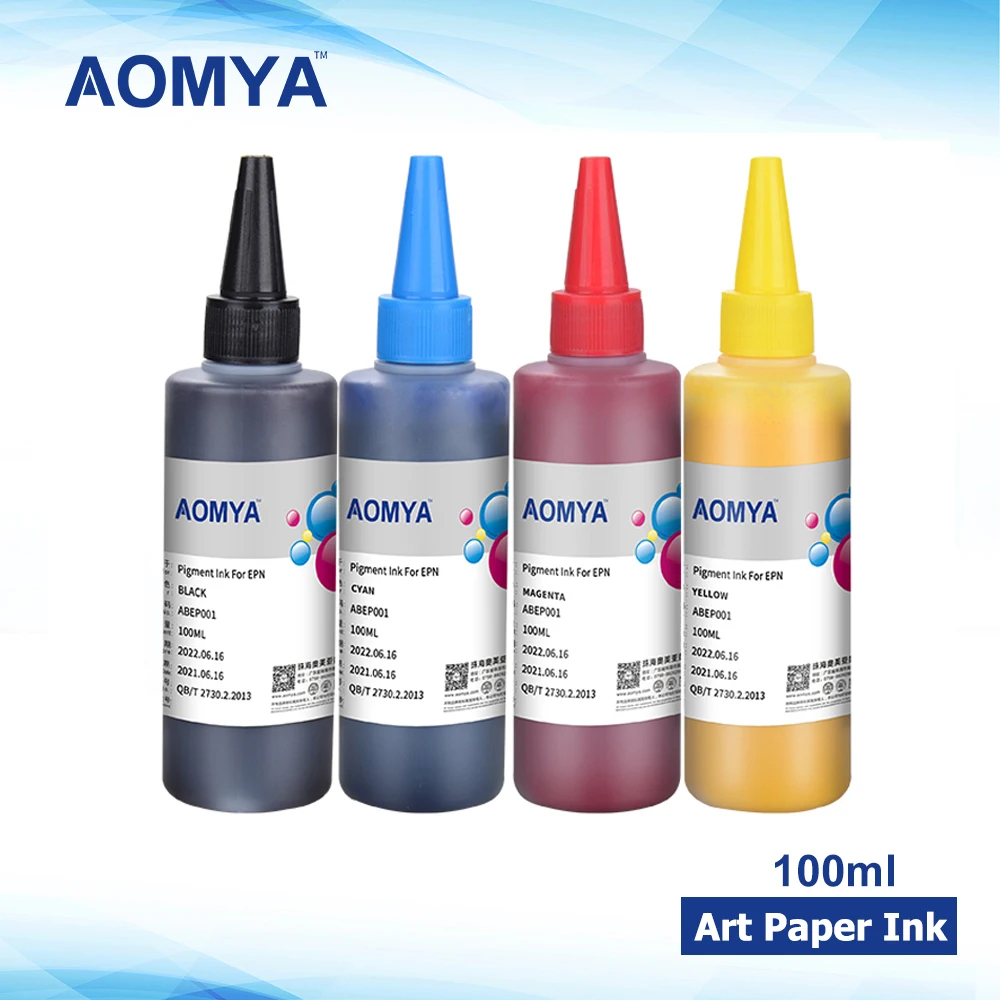 Aomya 4Colorsx100ml Specialized Art Paper Ink for Epson Inkjet Printer Expression XP-300 Bulk Ink BK/C/M/Y