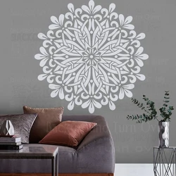 Plantilla de Mandala extragrande y redonda para pintar, decoración de pared, plantilla de suelo, plantillas de pintura Vintage, 60cm-100cm, S157