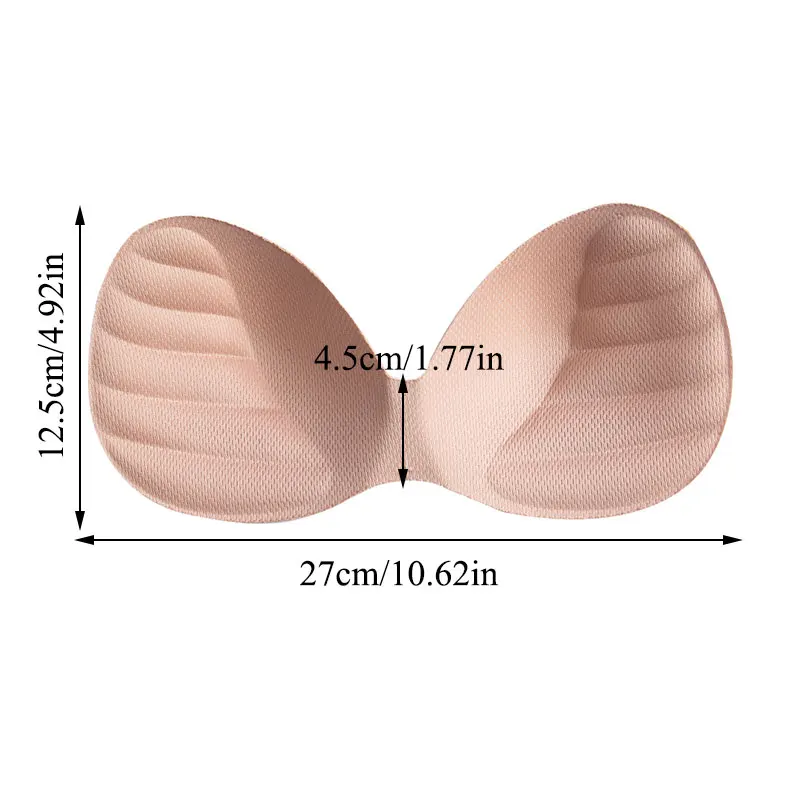 1 par de sutiã push up com design forrado, roupa de banho feminina almofada de esponja para os seios sutiã acolchoado e invisível