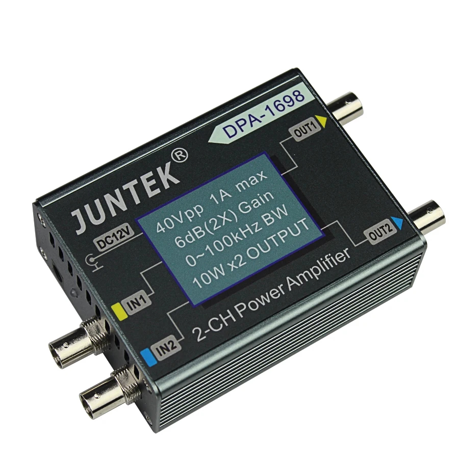 JUNTEK DPA-1698 High Power Dual Channel DDS Function Signal Generator Power Amplifier DC Power Amplifier 40V