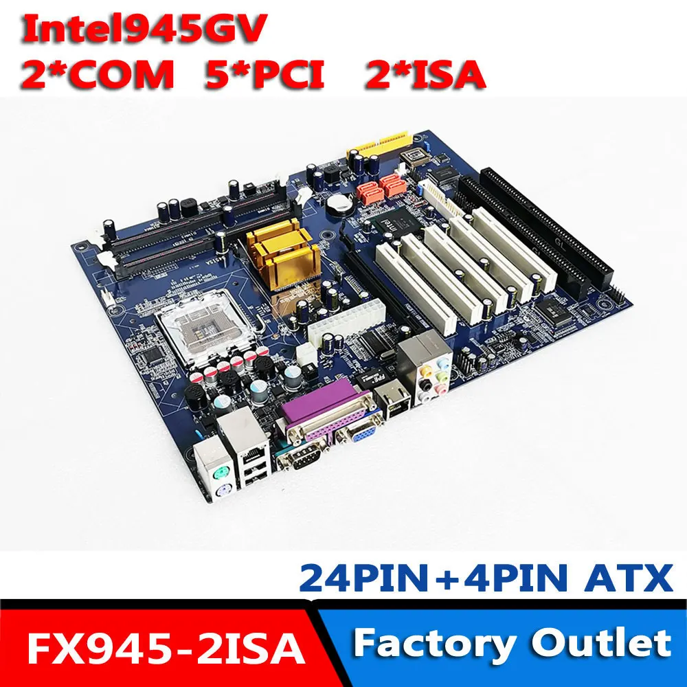 LGA775 INTEL 945 Isa เมนบอร์ด2 * ISA และ5 * PCI SLOT wedm motherboard