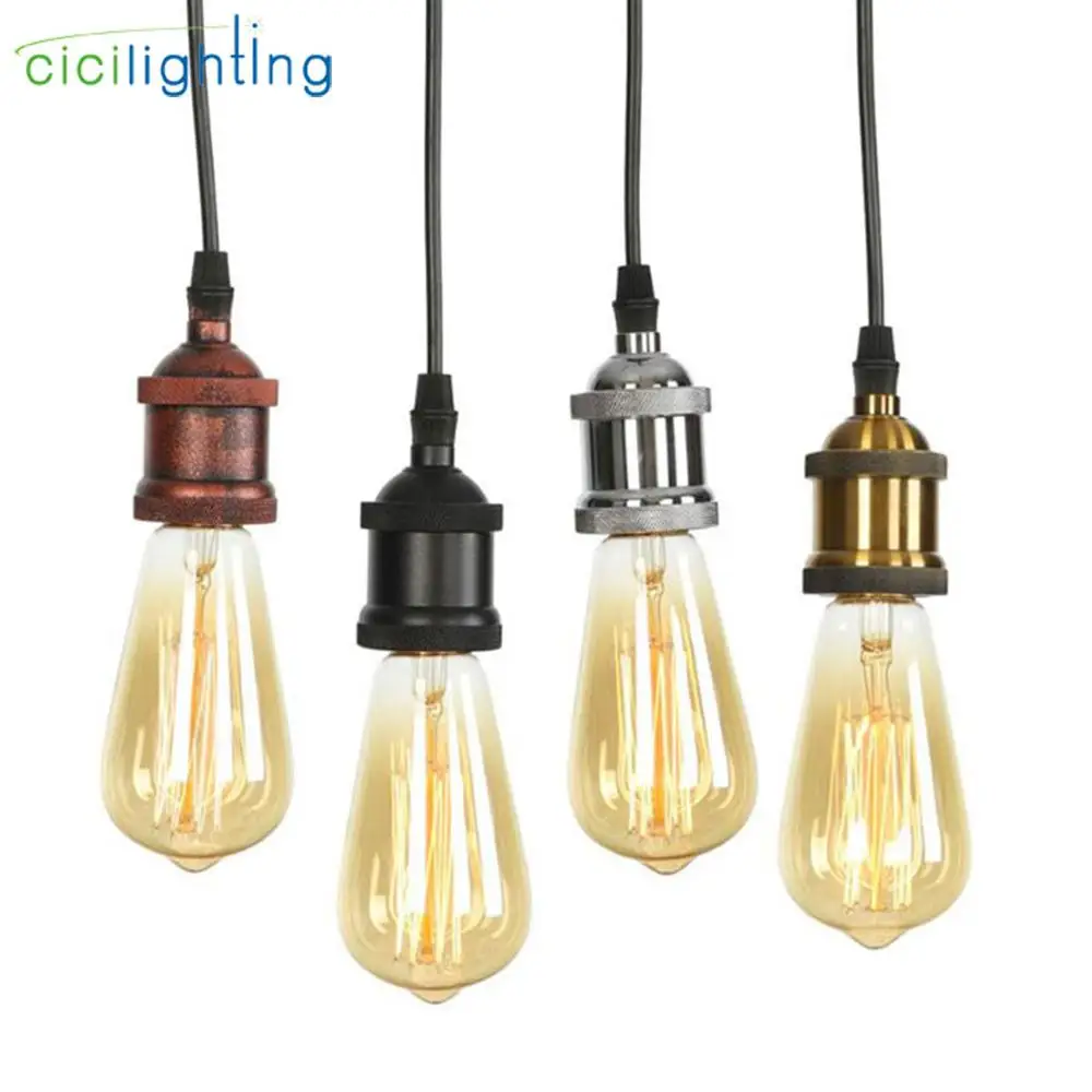 

Colorful Pendant Lamp Modern Vintage Bar Restaurant Bedroom Hanging Lamp Black Silver Rustic Bronze E27 Art Pendant Light