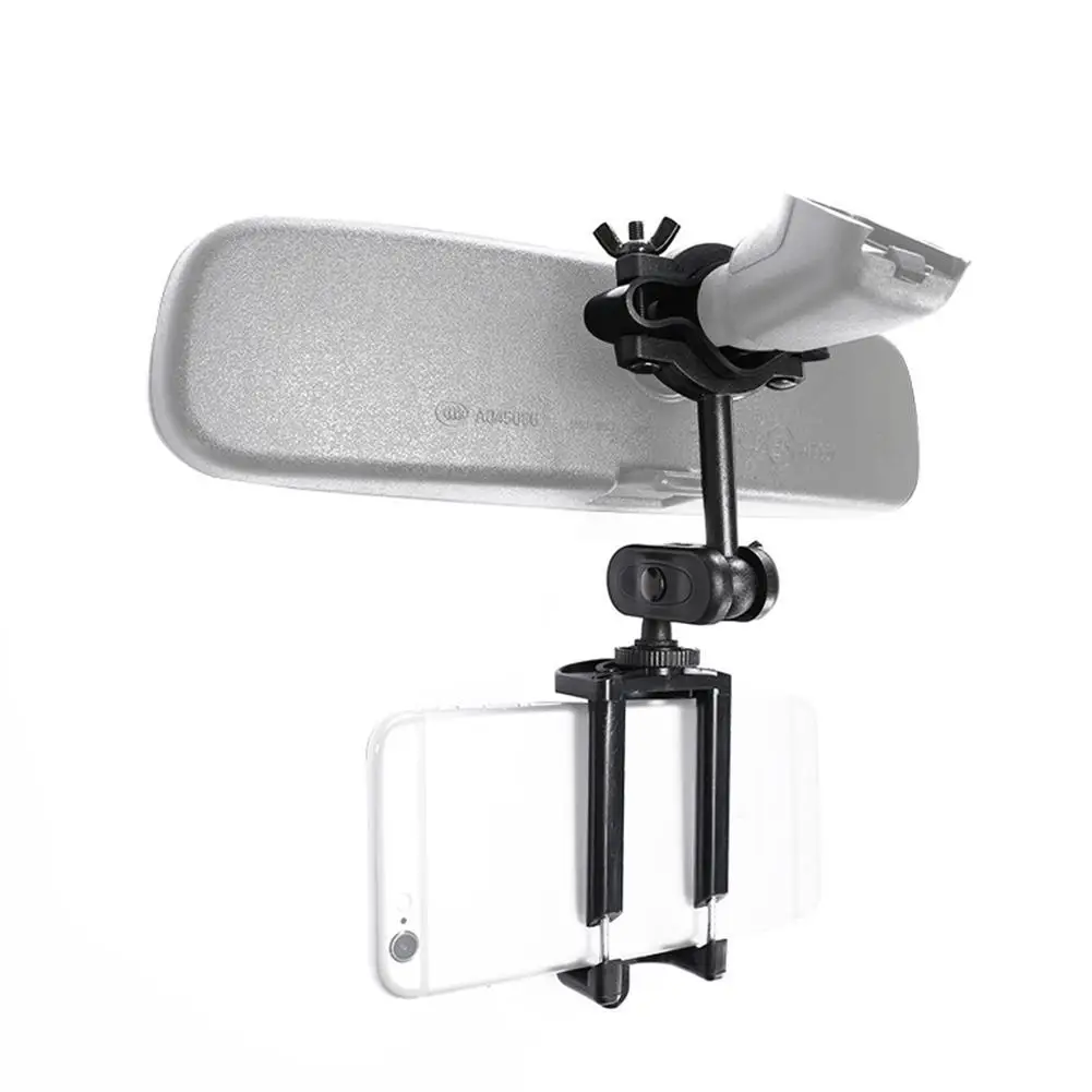 Car Rearview Mirror Mount Phone Holder Extension Bracket Universal 360 Degree GPS Holder Phone Mount for All Smartphones