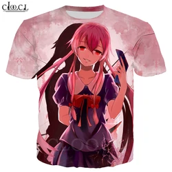 Camiseta de Anime Future Diary para hombre y mujer, personaje de dibujos animados de Gasai Yuno, Cosplay, sudadera de manga corta, ropa de calle informal, Tops T457